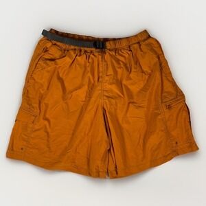 Columbia Mens Cargo Swim Trunks 2X Orange‎ Shorts Elastic Waist Belted Vacation
